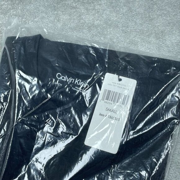 Calvin Klein Mens Beige Dress Tee T-Shirt Crew Neck Cotton Small New a0904 - Picture 4 of 5